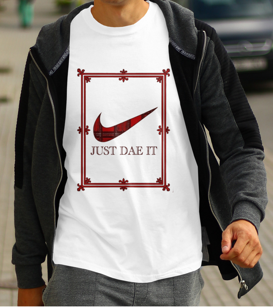 Just Dae It Scottish Plaid Swoosh Scotland T-Shirt