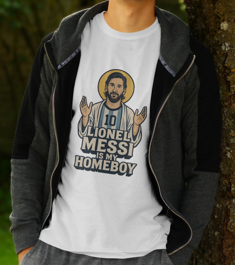 Lionel Messi Is My Homeboy Number 10 Iconic Raised Arms T-Shirt
