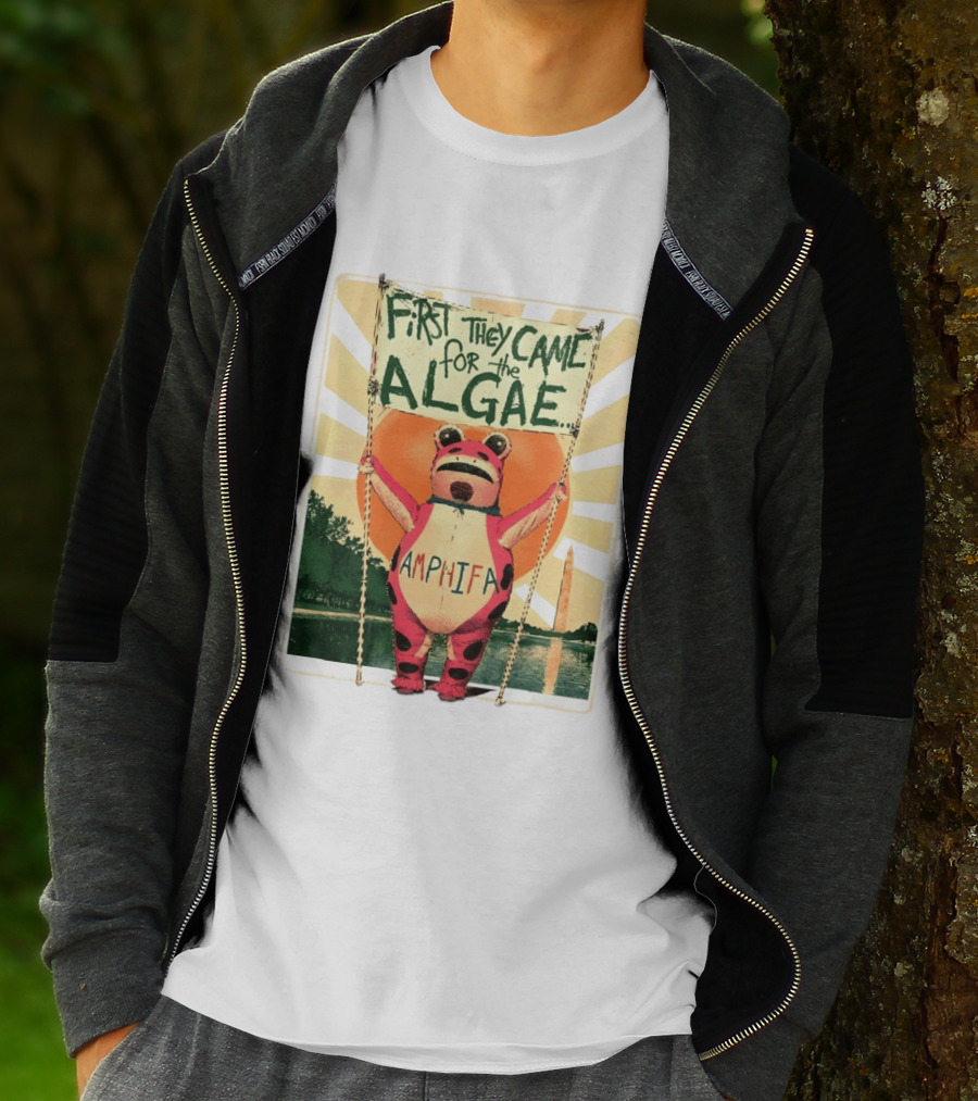 First They Came For The Algae Amphifa Frog Sunburst Protest T-Shirt
