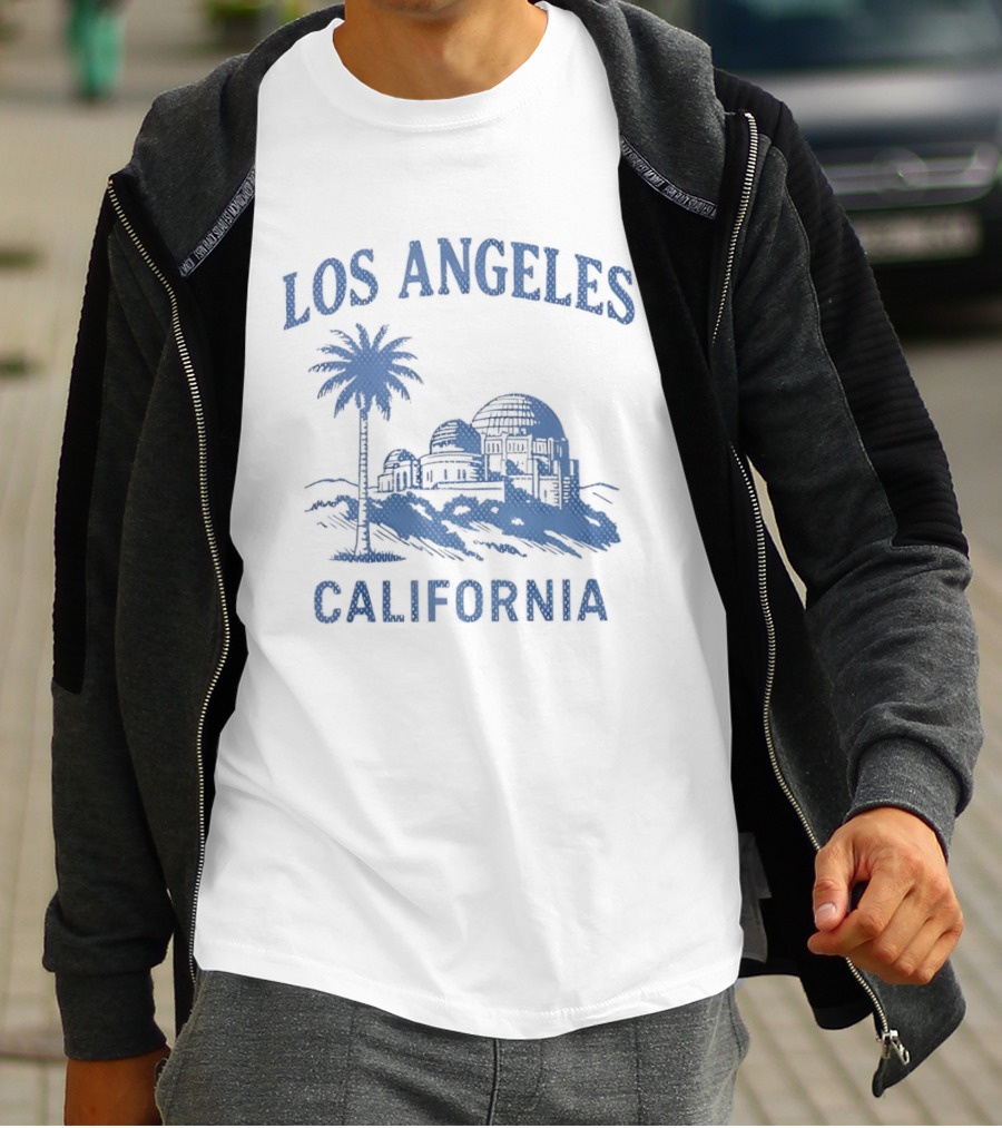 Los Angeles California Palm Tree Observatory Travel City Skyline T-Shirt