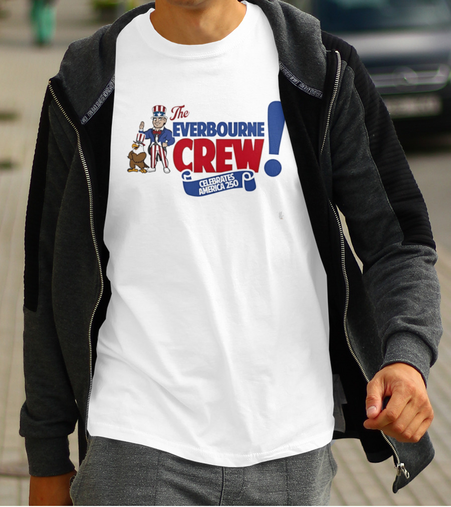 The Everbourne Crew Celebrates America 250 With Patriotic Character And Eagle T-Shirt