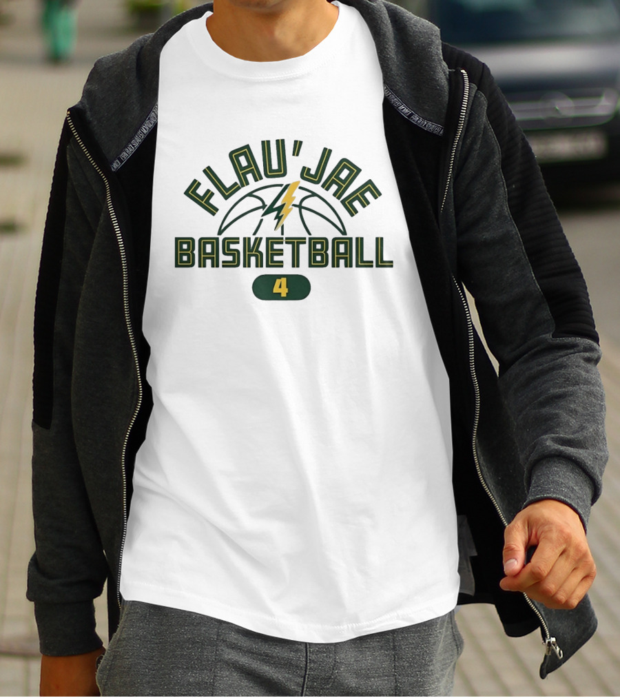 Flau'jae Basketball Lightning Bolt Number 4 T-Shirt