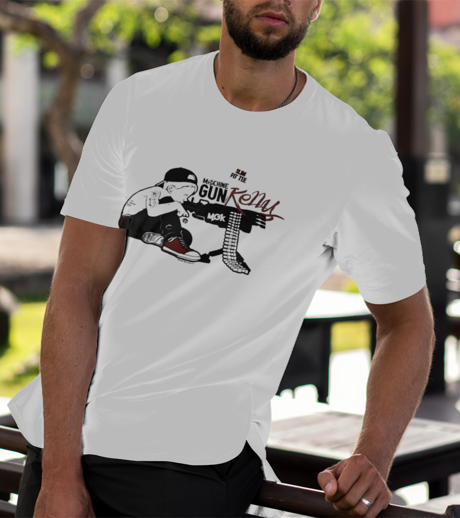 Machine Gun Kelly Slim Fit Black And Red Kid T-Shirt