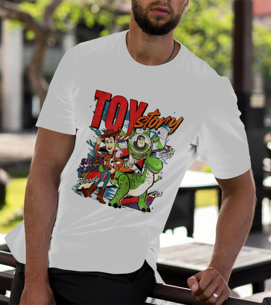 Toy Story Woody Buzz Rex Since 1995 Animated Adventure T-Shirt