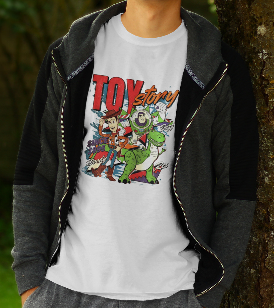 Toy Story Woody Buzz Rex Since 1995 Animated Adventure T-Shirt