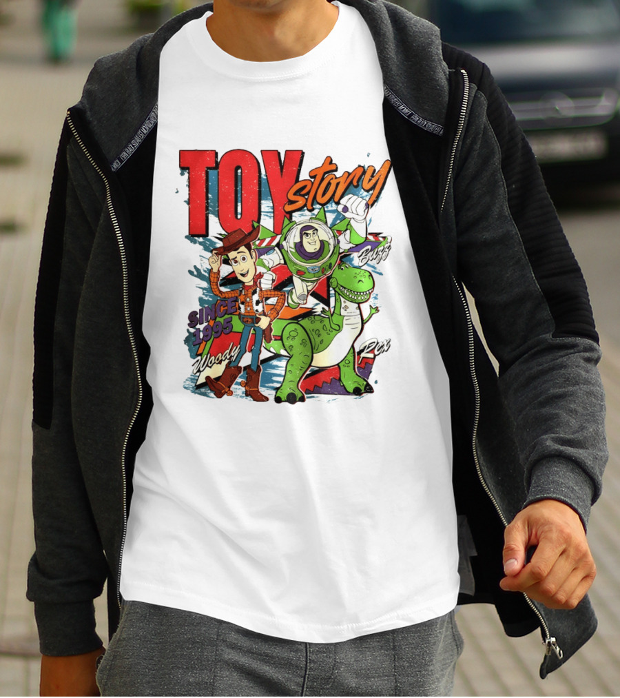 Toy Story Woody Buzz Rex Since 1995 Animated Adventure T-Shirt