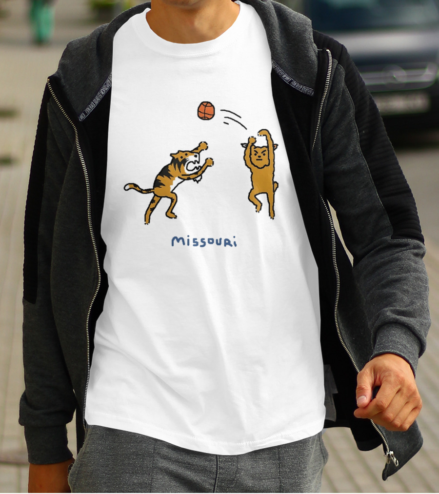 Kentucky Wildcats Vs Missouri Tigers Basketball 2026 SEC Matchup Cartoon T-Shirt