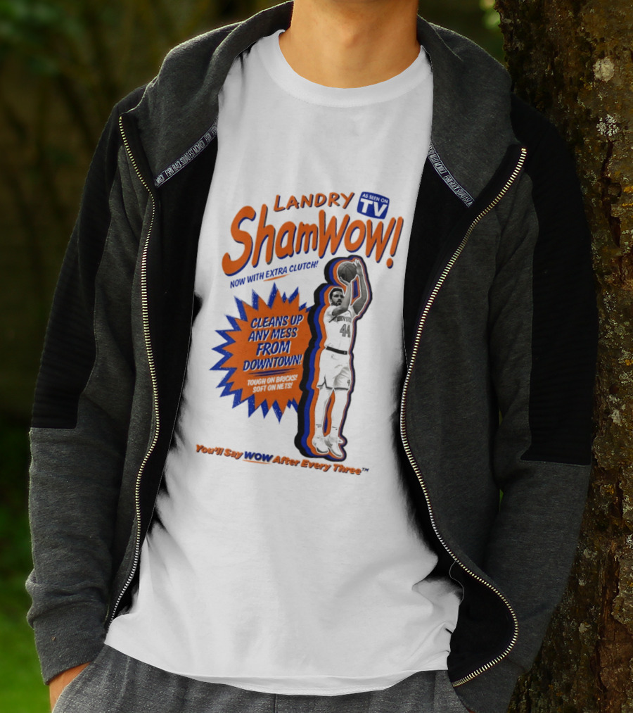 Landry Shamet ShamWow TV Extra Cleans Up Any Mess Downtown New York Knicks NBA T-Shirt