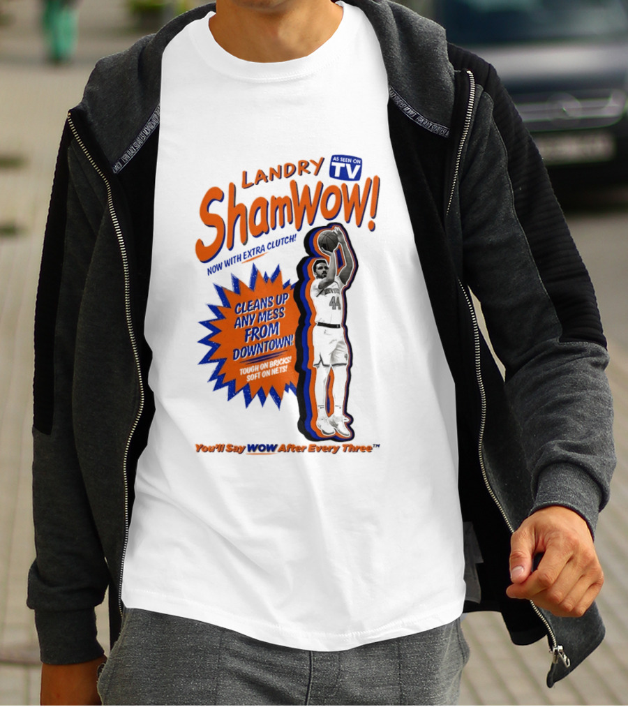 Landry Shamet ShamWow TV Extra Cleans Up Any Mess Downtown New York Knicks NBA T-Shirt