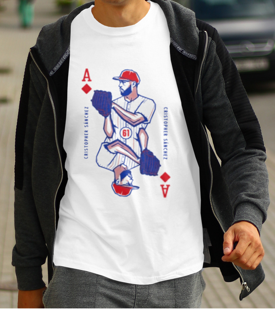 Cristopher Sánchez Philadelphia Phillies Ace Of Diamonds Playing Card T-Shirt