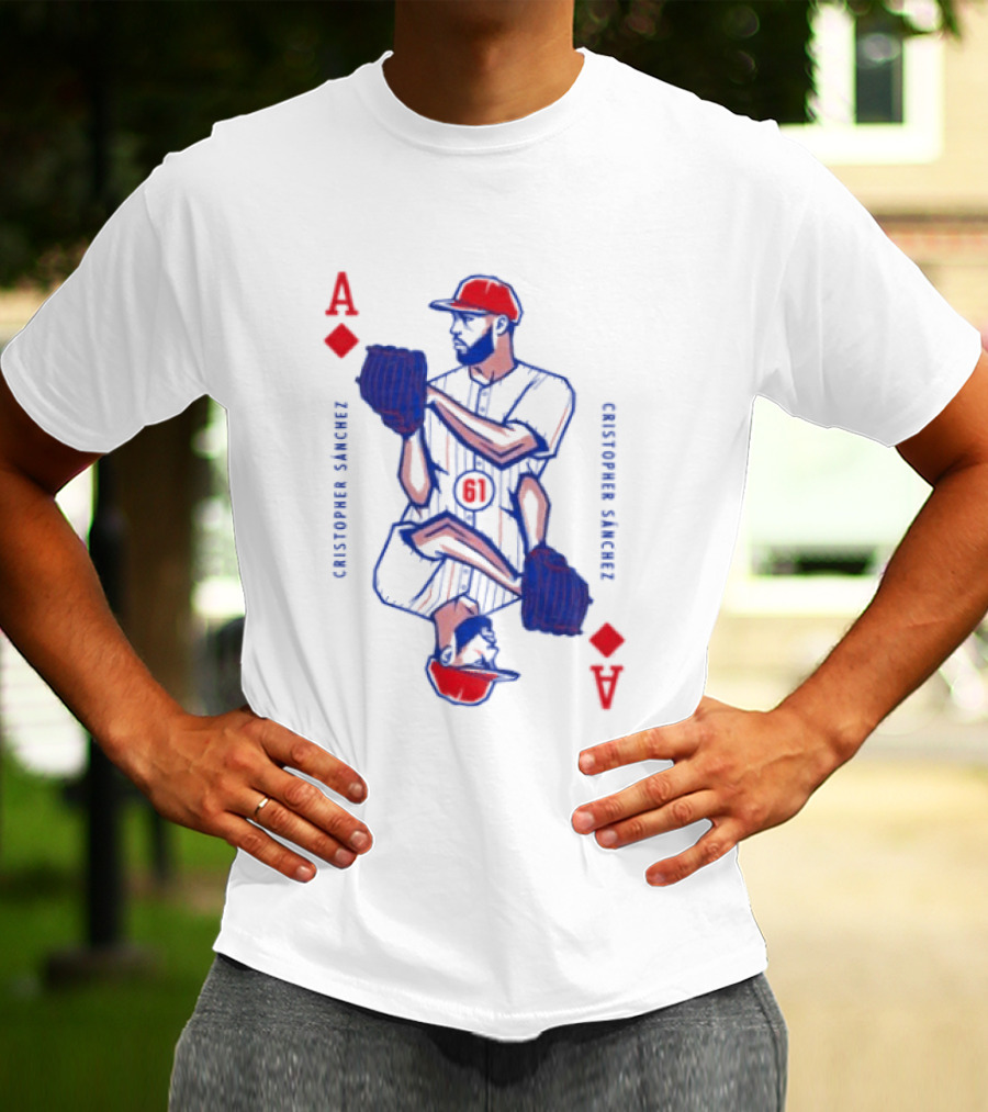 Cristopher Sánchez Philadelphia Phillies Ace Of Diamonds Playing Card T-Shirt
