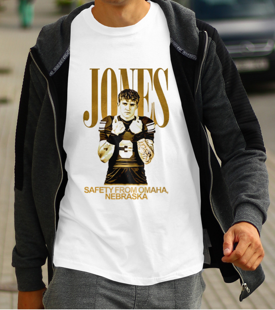 Mason Jones Nebraska Cornhuskers Safety From Omaha Football Player T-Shirt