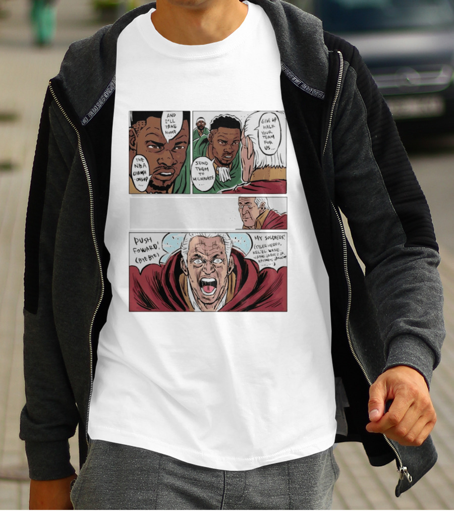 Milwaukee Bucks Giannis Antetokounmpo To Miami Give Up Half Your Team NBA Champion Push Forward T-Shirt