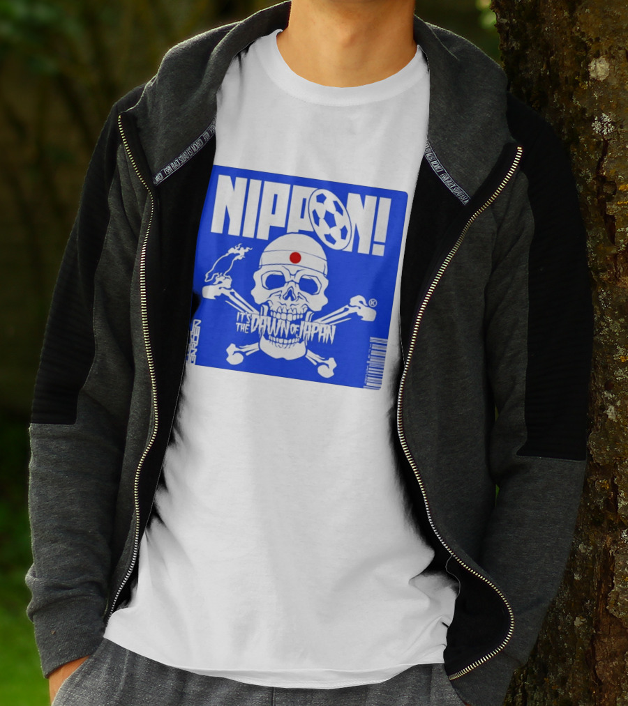 Nippon It's The Dawn Of Japan Skull Crossbones Soccer Ball T-Shirt