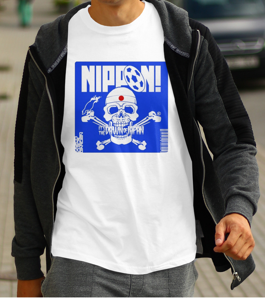 Nippon It's The Dawn Of Japan Skull Crossbones Soccer Ball T-Shirt