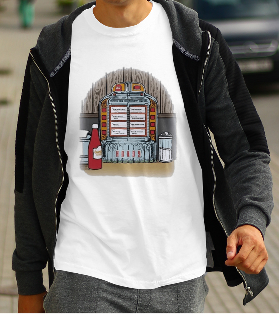Hardy Jukebox Favorite Country Songs Vintage Scene T-Shirt