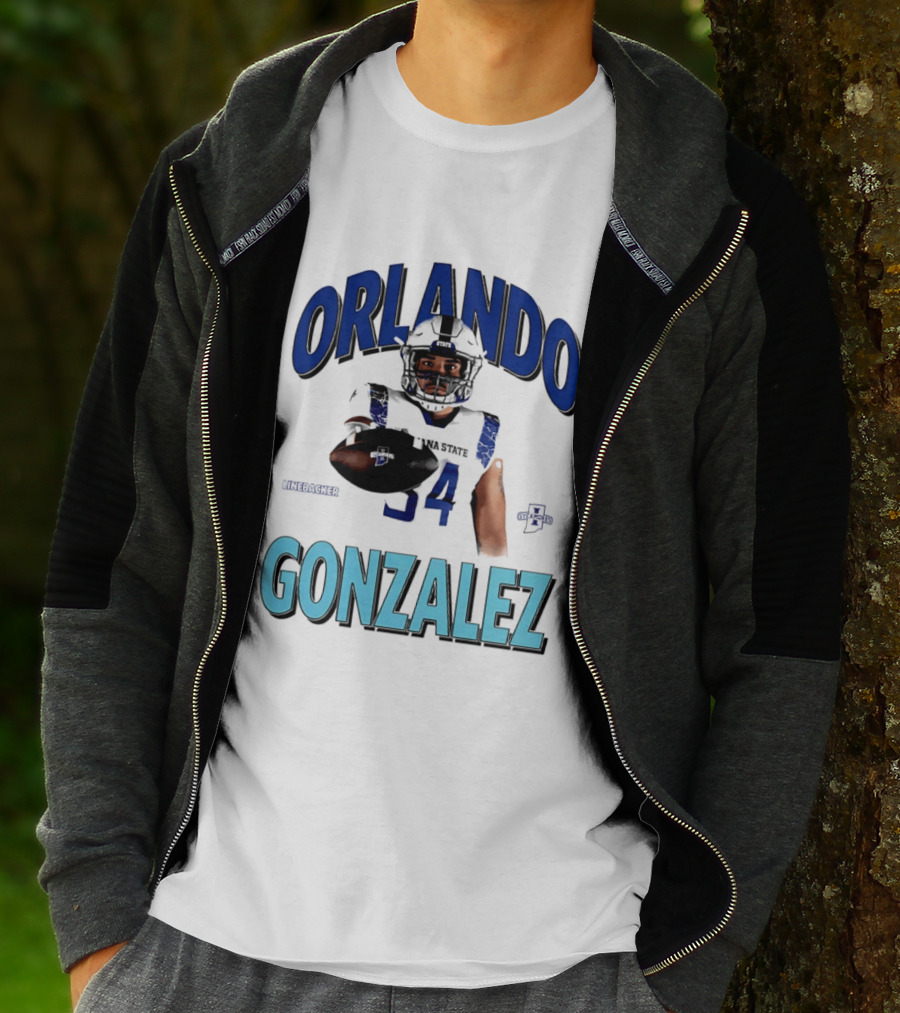Orlando Gonzalez Indiana State Sycamores Linebacker Football Player 34 T-Shirt