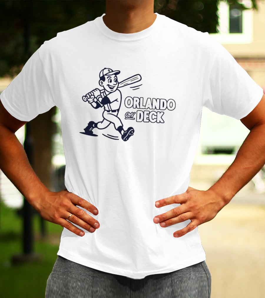 Orlando On Deck Retro Baseball Batter Vintage Sports Cartoon Player T-Shirt