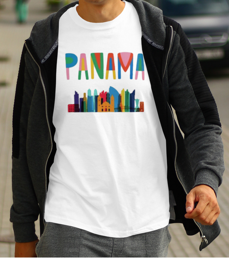 Panama Colorful Cityscape Skyline T-Shirt