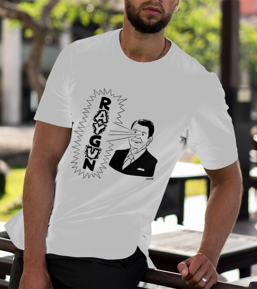 Raygun Ronald Reagan Star Wars SDI Political Satire T-Shirt