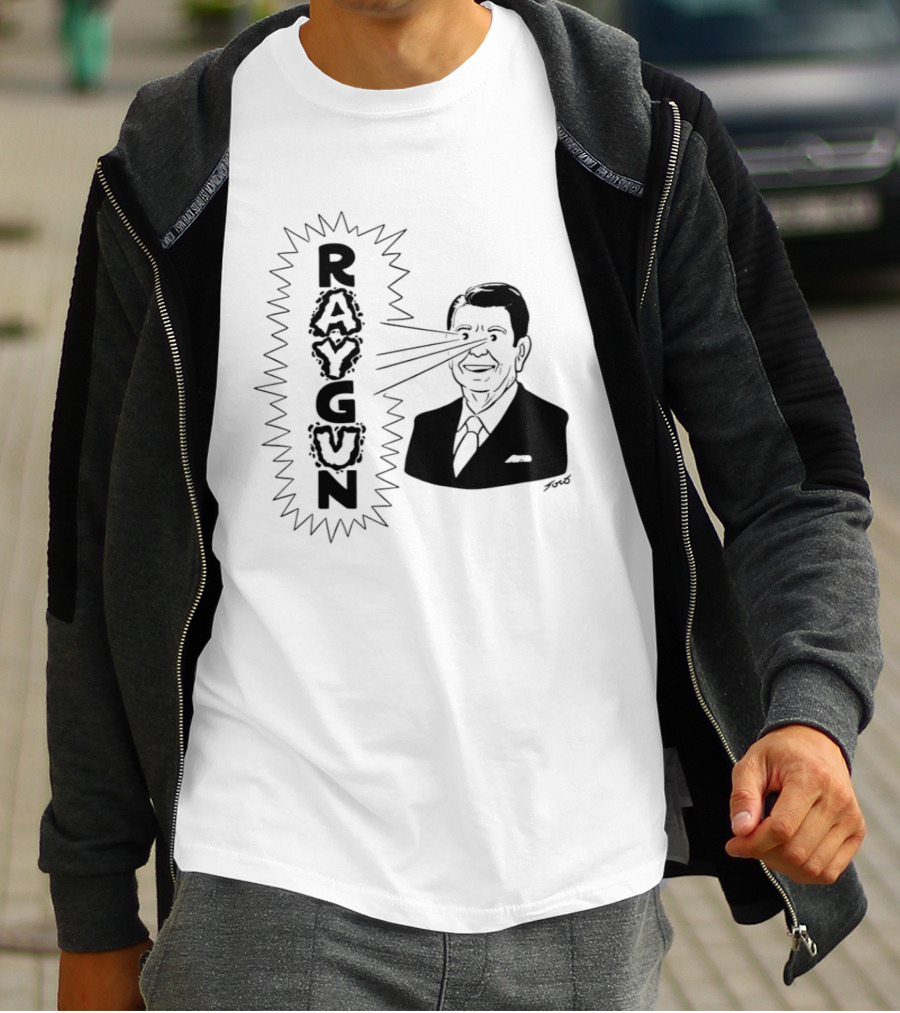 Raygun Ronald Reagan Star Wars SDI Political Satire T-Shirt