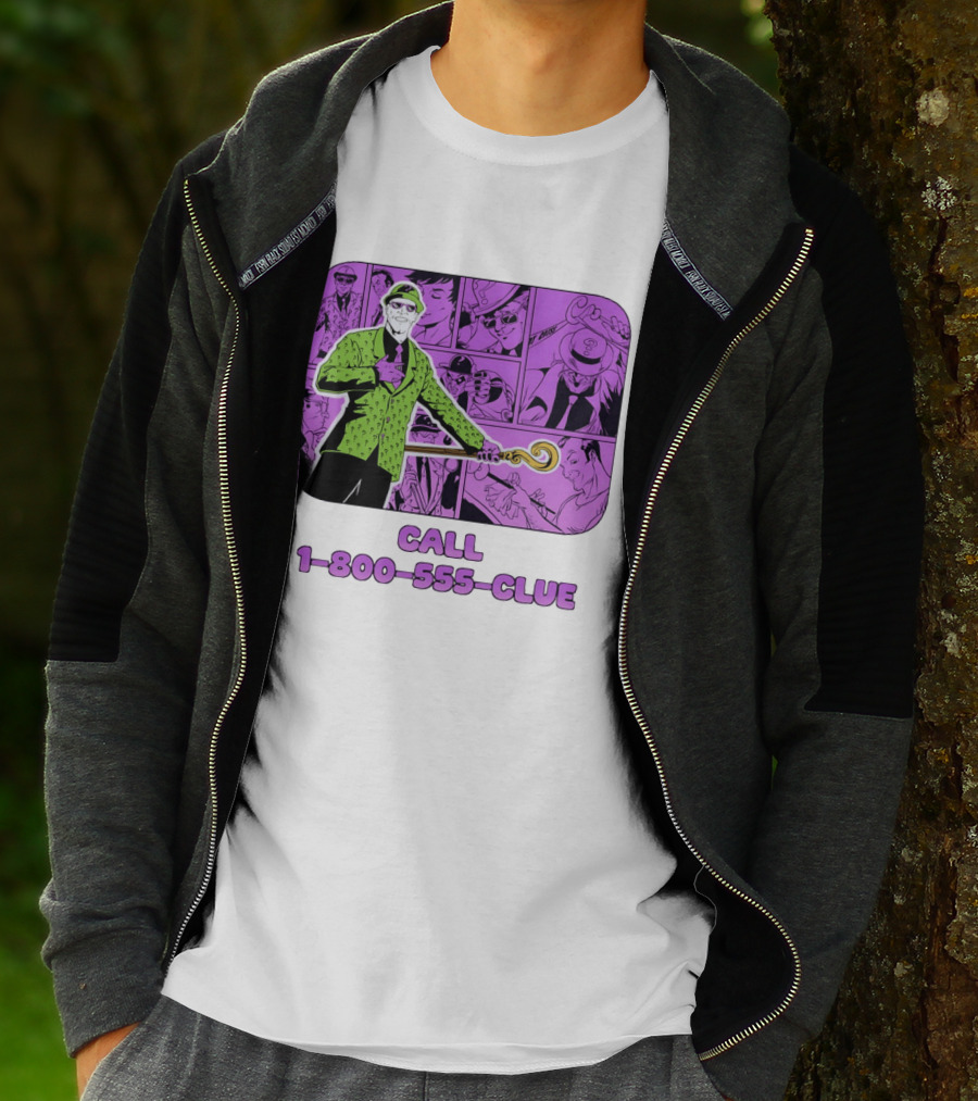 The Riddler Call 1 800 555 CLUE DC Comics Batman T-Shirt