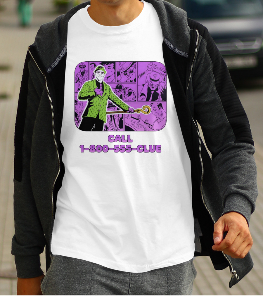The Riddler Call 1 800 555 CLUE DC Comics Batman T-Shirt