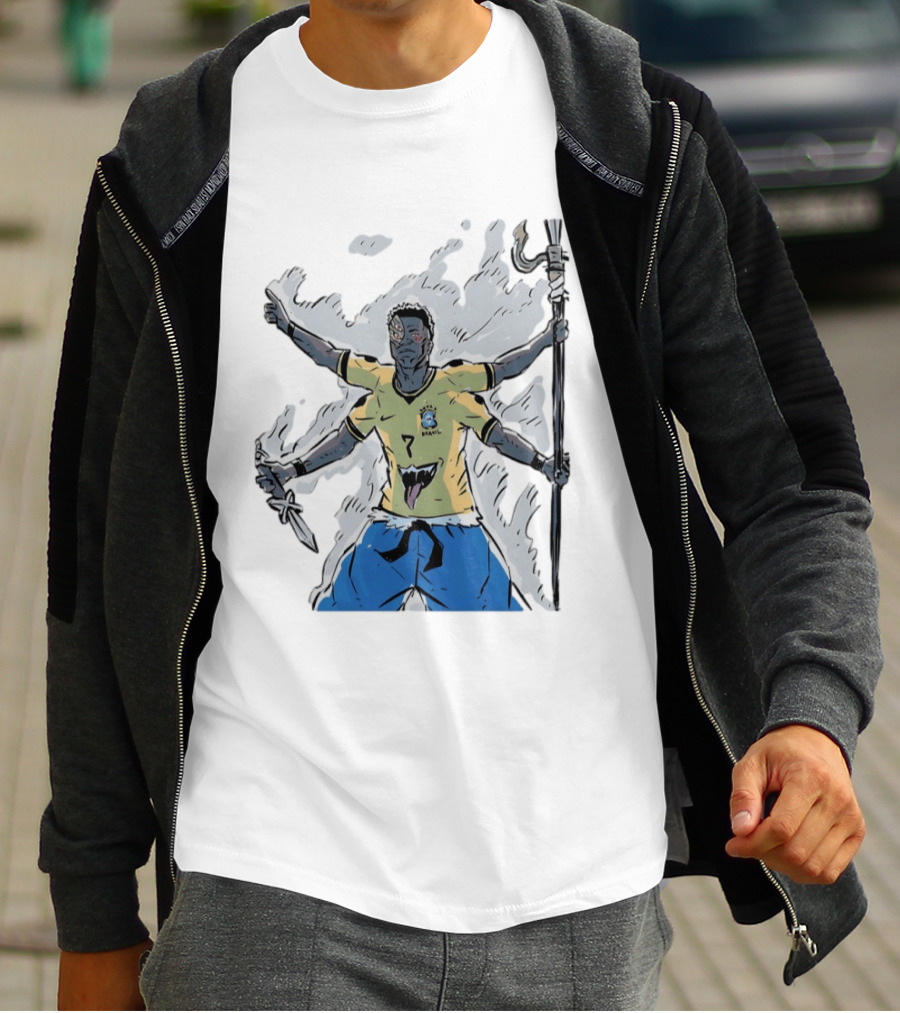 Vini Jr. Brazil Ryomen Sukuna Crossover Anime Character Fusion T-Shirt