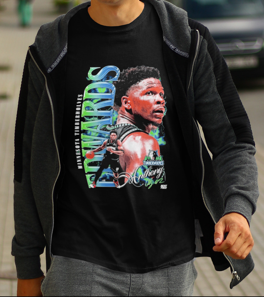 Anthony Edwards Minnesota Timberwolves Basketball Star Collage T-Shirt