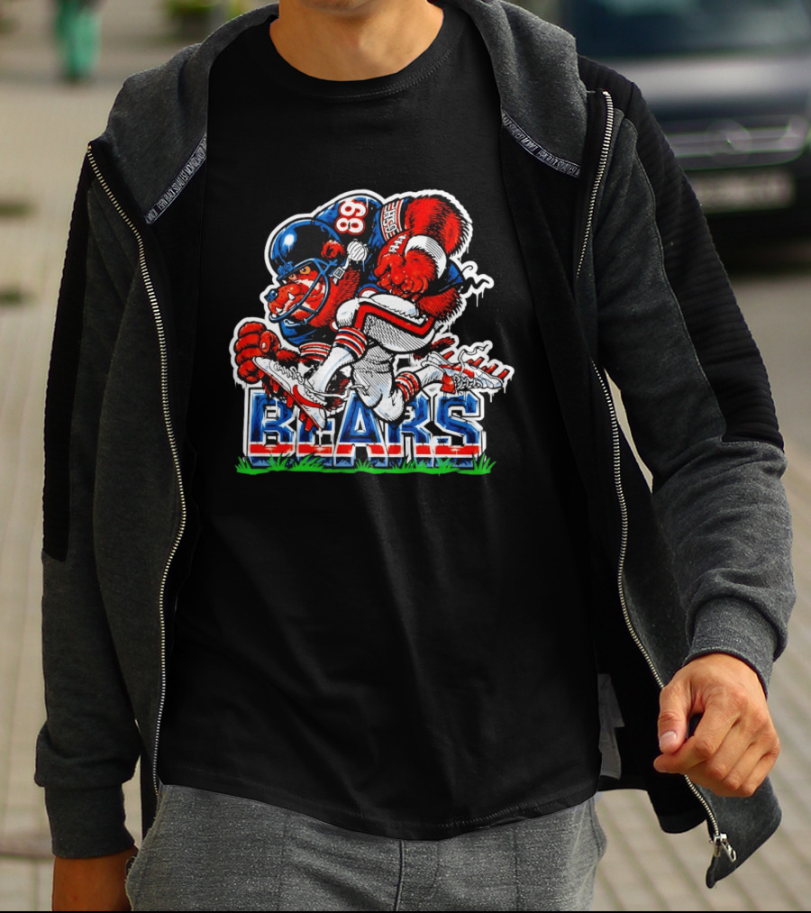 Chicago Bears Football 89 Cartoon Mascot Charge T-Shirt