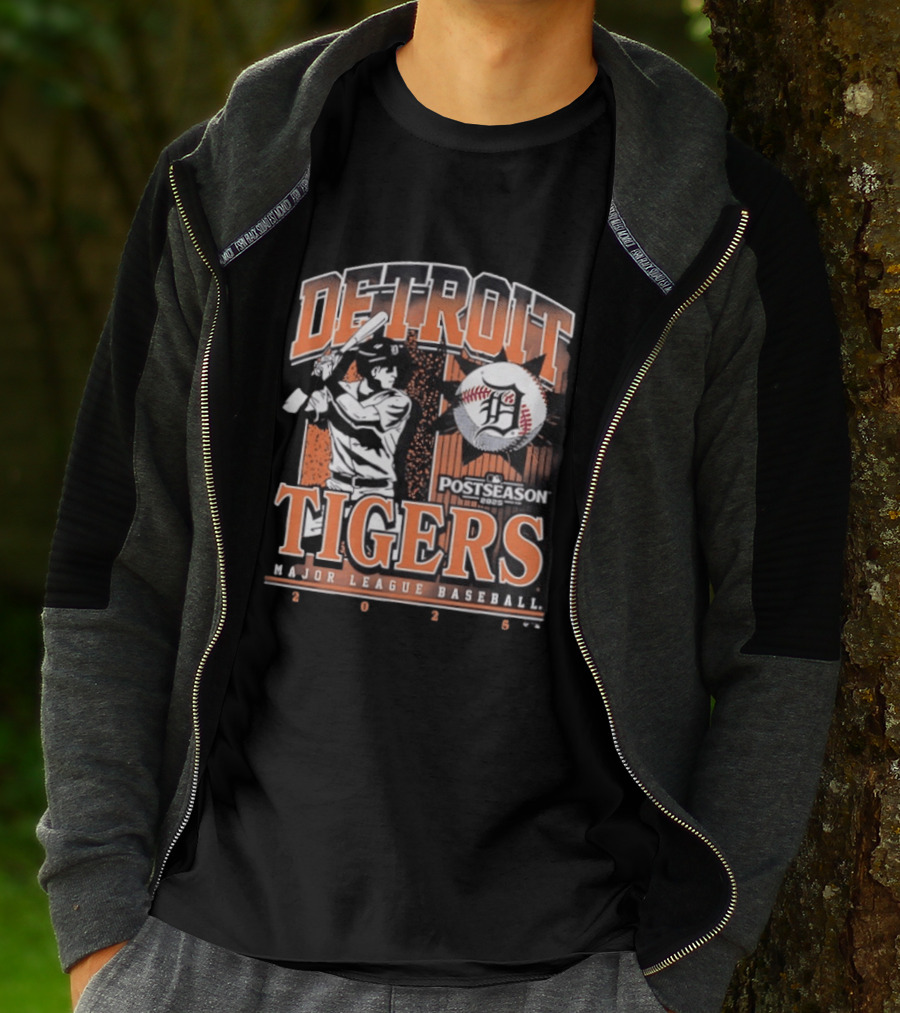 Detroit Tigers 2025 MLB Postseason Baseball Swing T-Shirt