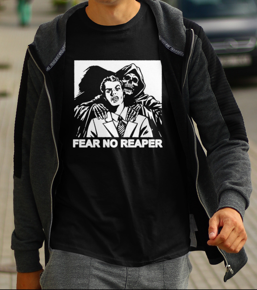 Fear No Reaper Grim Death Skull Horror T-Shirt