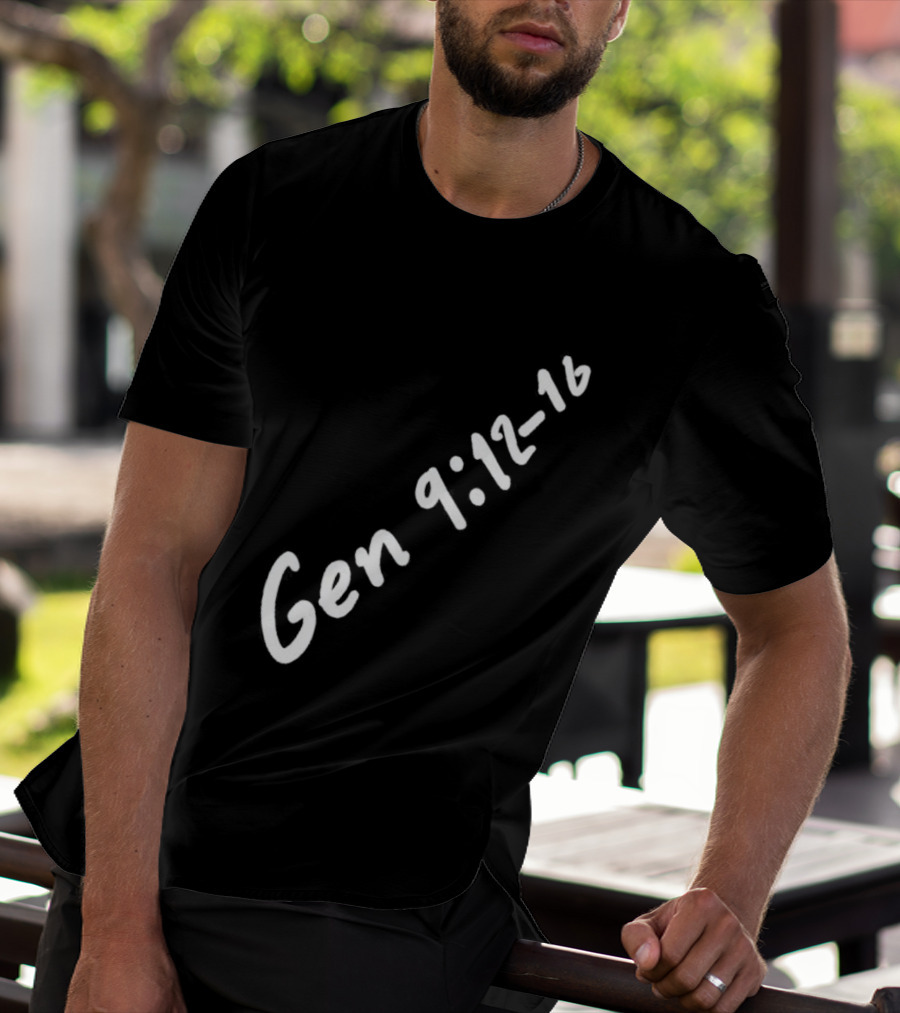 Gen 9:12 16 Text Diagonal Scripture Reference T-Shirt
