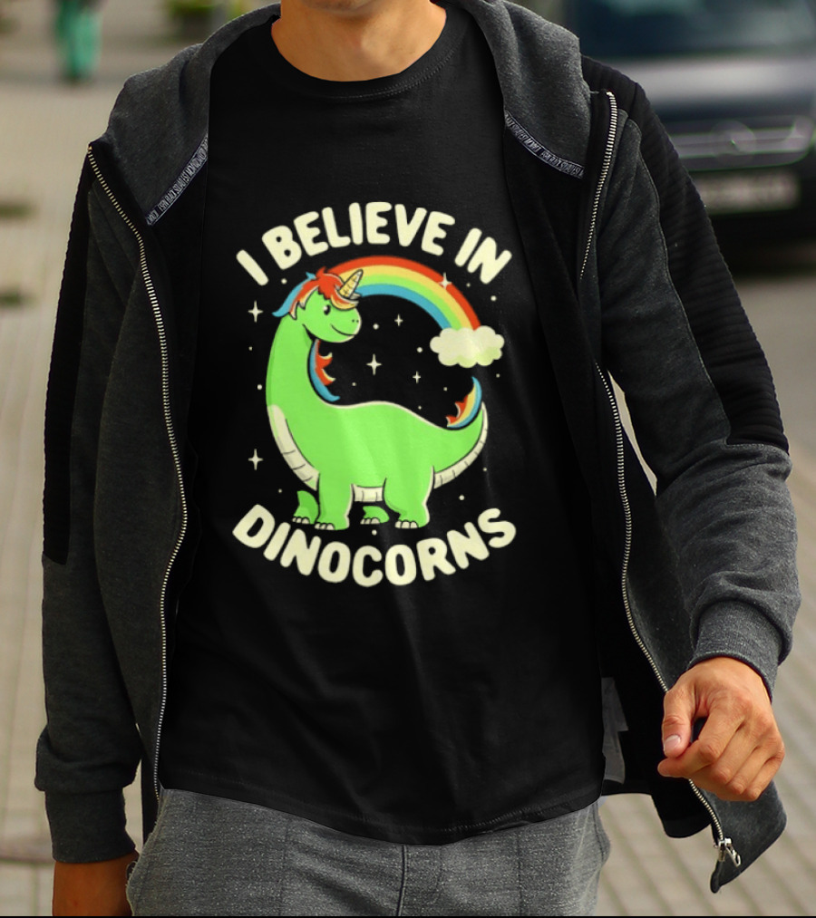 I Believe In Dinocorns Dinosaur Unicorn Rainbow Magic T-Shirt