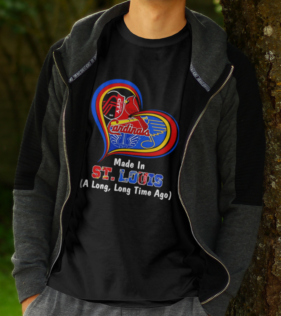 Made In St Louis Cardinals And Blues Heart A Long Long Time Ago T-Shirt