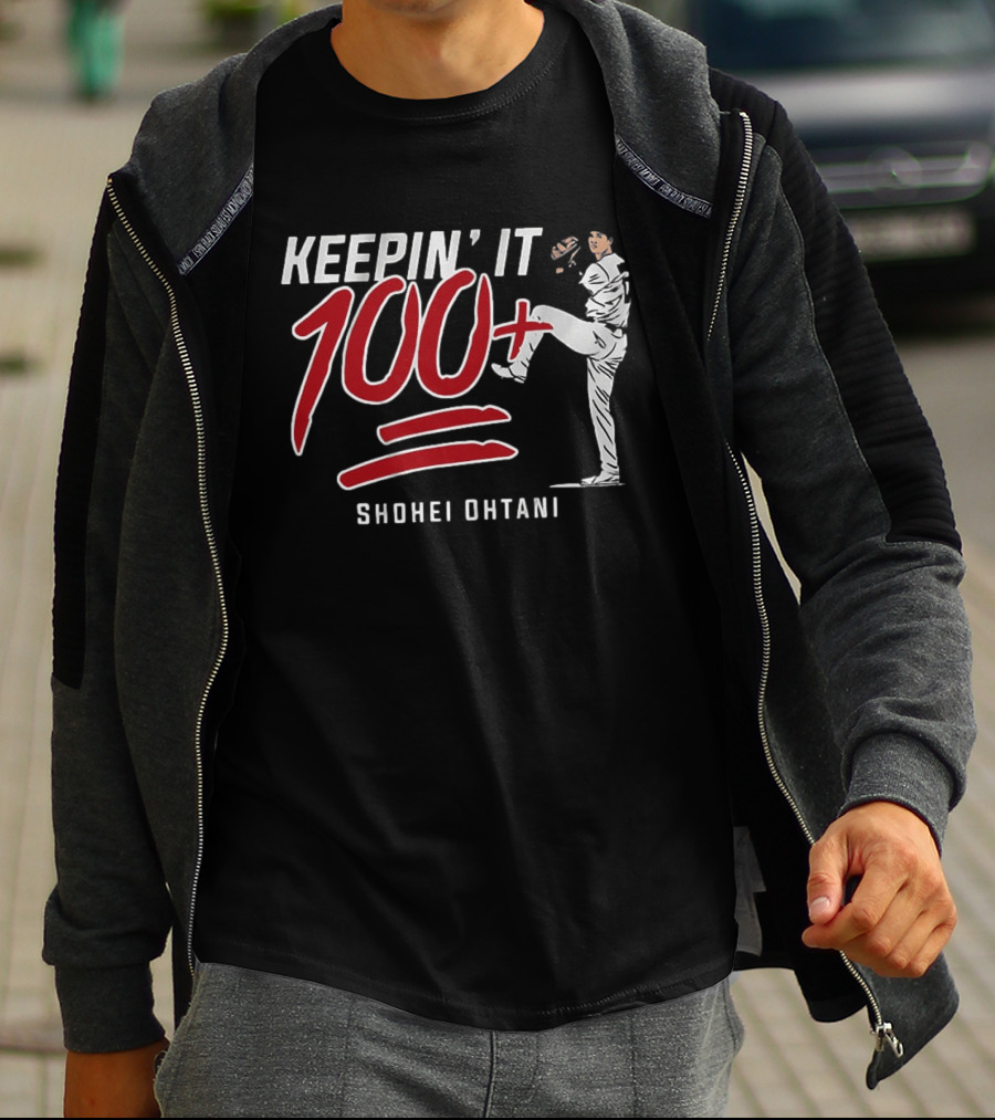 Shohei Ohtani Keepin It 100+ Baseball Pitching T-Shirt