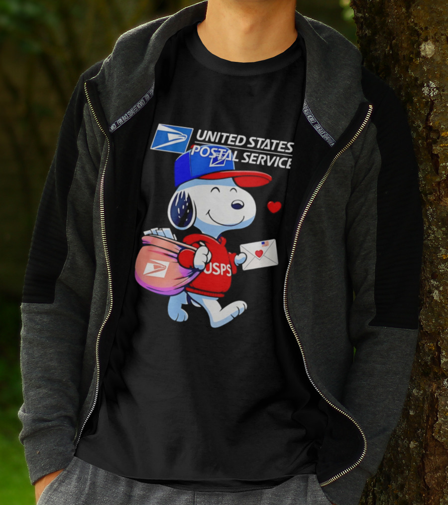 Snoopy USPS Mail Carrier United States Postal Service Official Collaboration T-Shirt