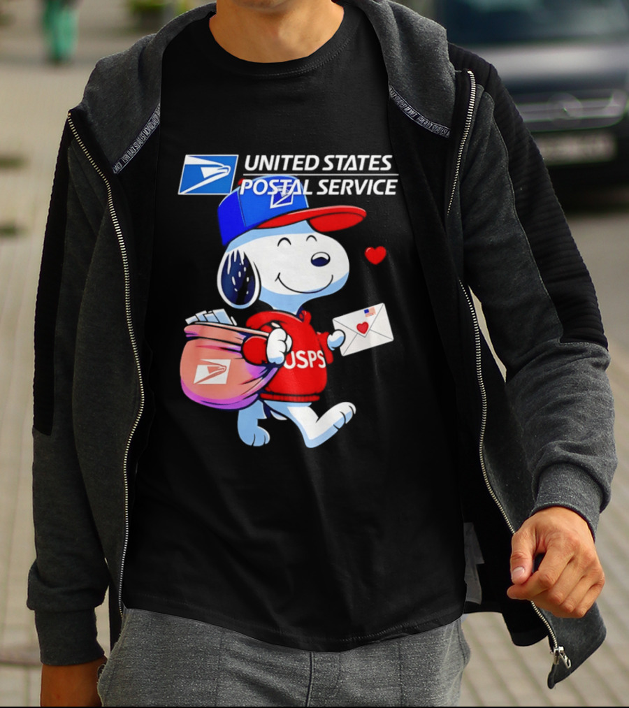 Snoopy USPS Mail Carrier United States Postal Service Official Collaboration T-Shirt