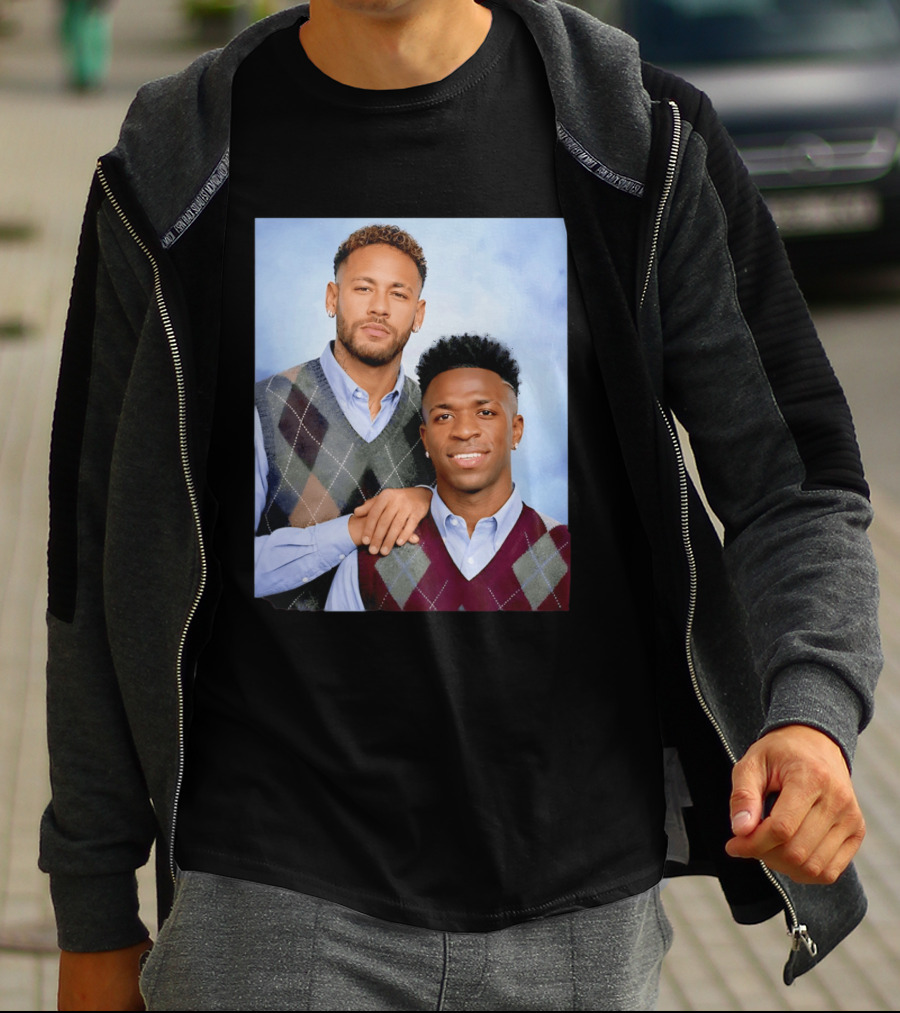 Neymar Jr Vinicius Jr Step Brothers Argyle Sweater Look T-Shirt