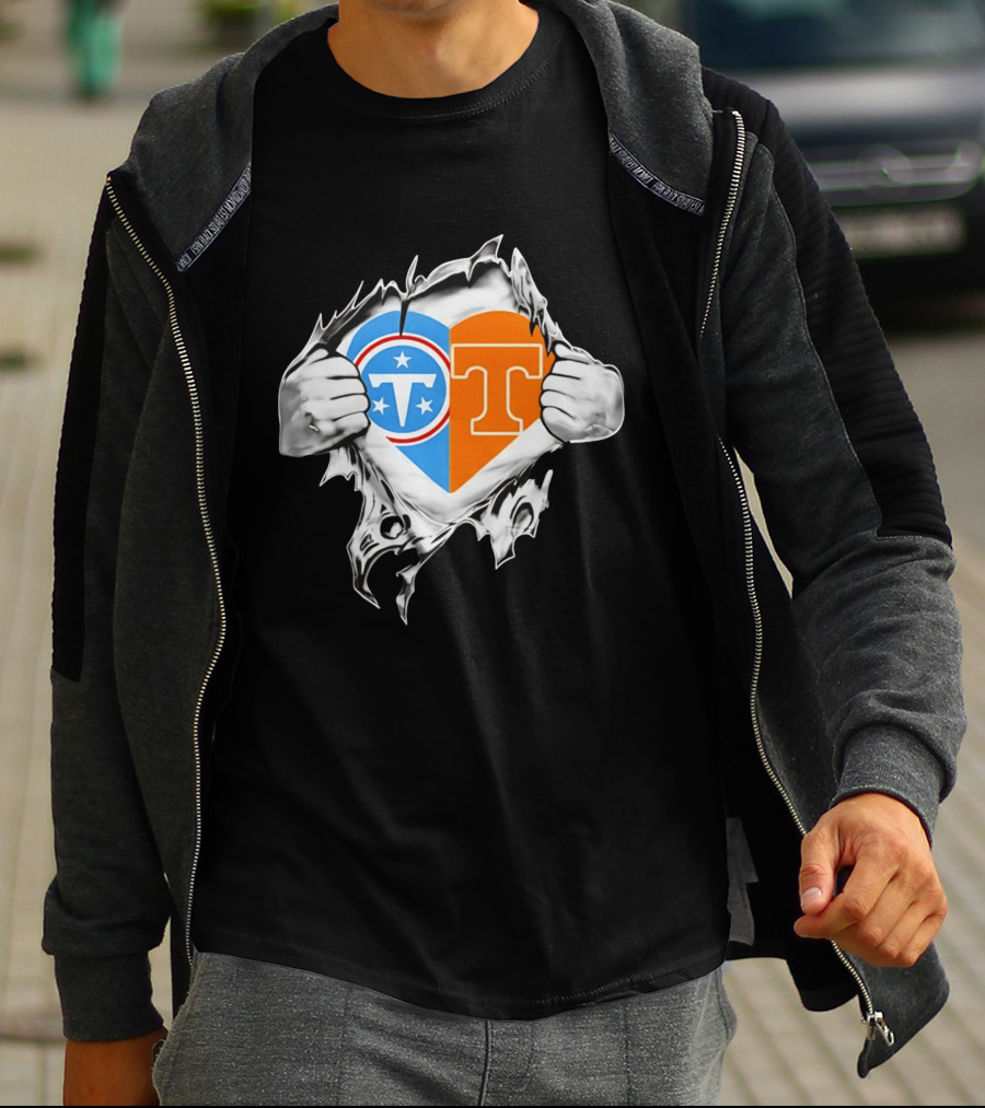 Tennessee Titans Tennessee Volunteers Heart T-Shirt