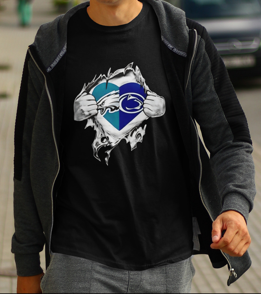 Philadelphia Eagles Penn State Nittany Lions Heart T-Shirt