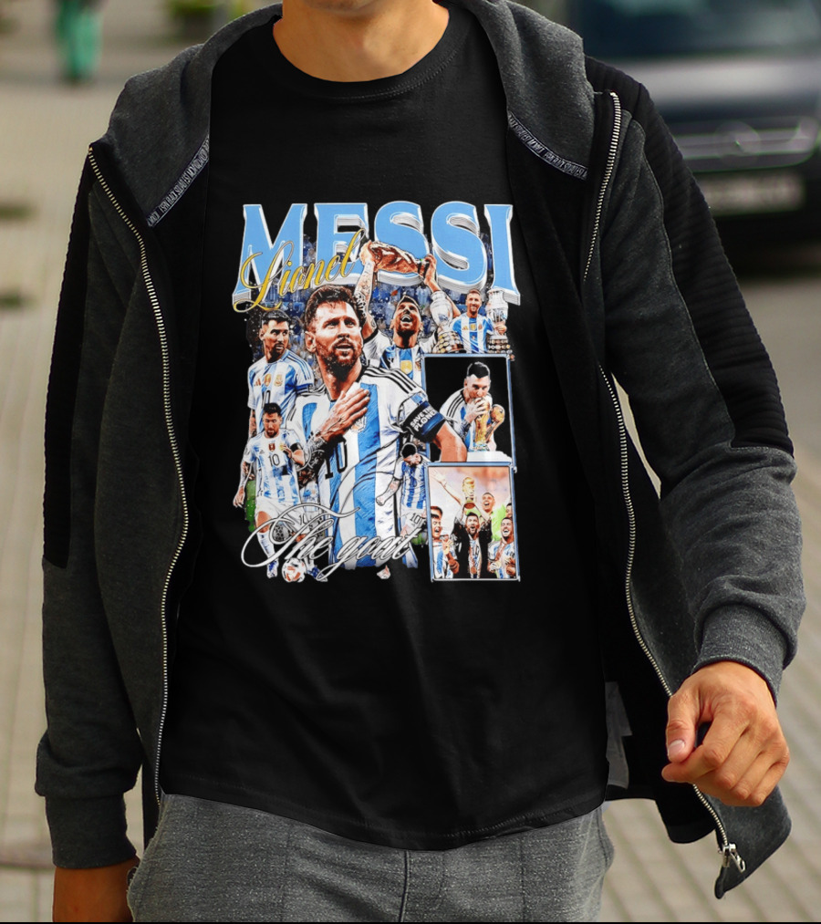 Lionel Messi The Goat Argentina National Football Team Celebration T-Shirt
