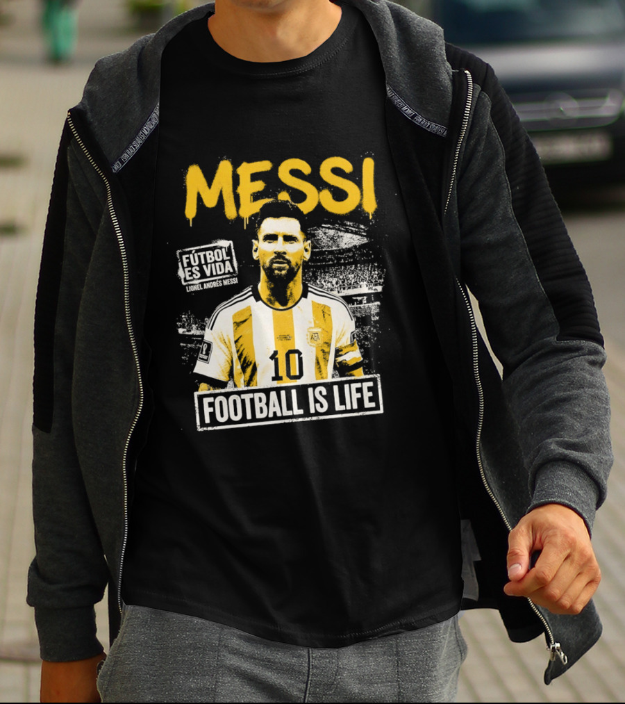 Messi Futbol Es Vida Football Is Life Argentina National Team T-Shirt