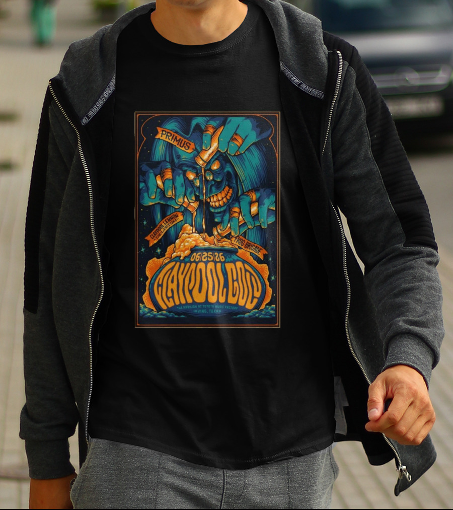 Primus Claypool Lennon Delirium Frog Brigade June 25 2026 Pavilion Toyota Music Factory Irving TX T-Shirt