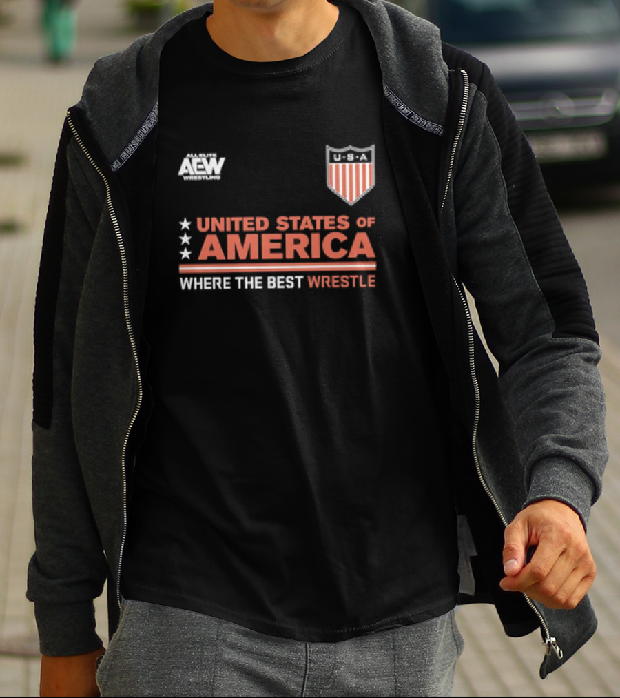AEW United States Of America Where The Best Wrestle FCBA T-Shirt