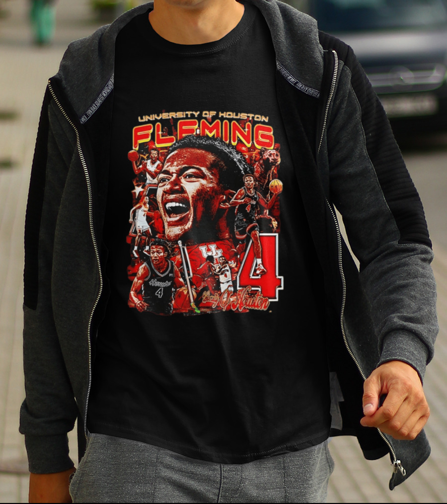 University Of Houston Fleming Number 4 Basketball Player T-Shirt