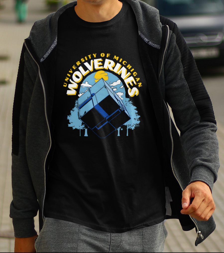 University Of Michigan Wolverines Rubik's Cube Puzzle Logic Theory T-Shirt