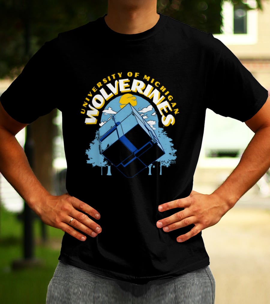 University Of Michigan Wolverines Rubik's Cube Puzzle Logic Theory T-Shirt