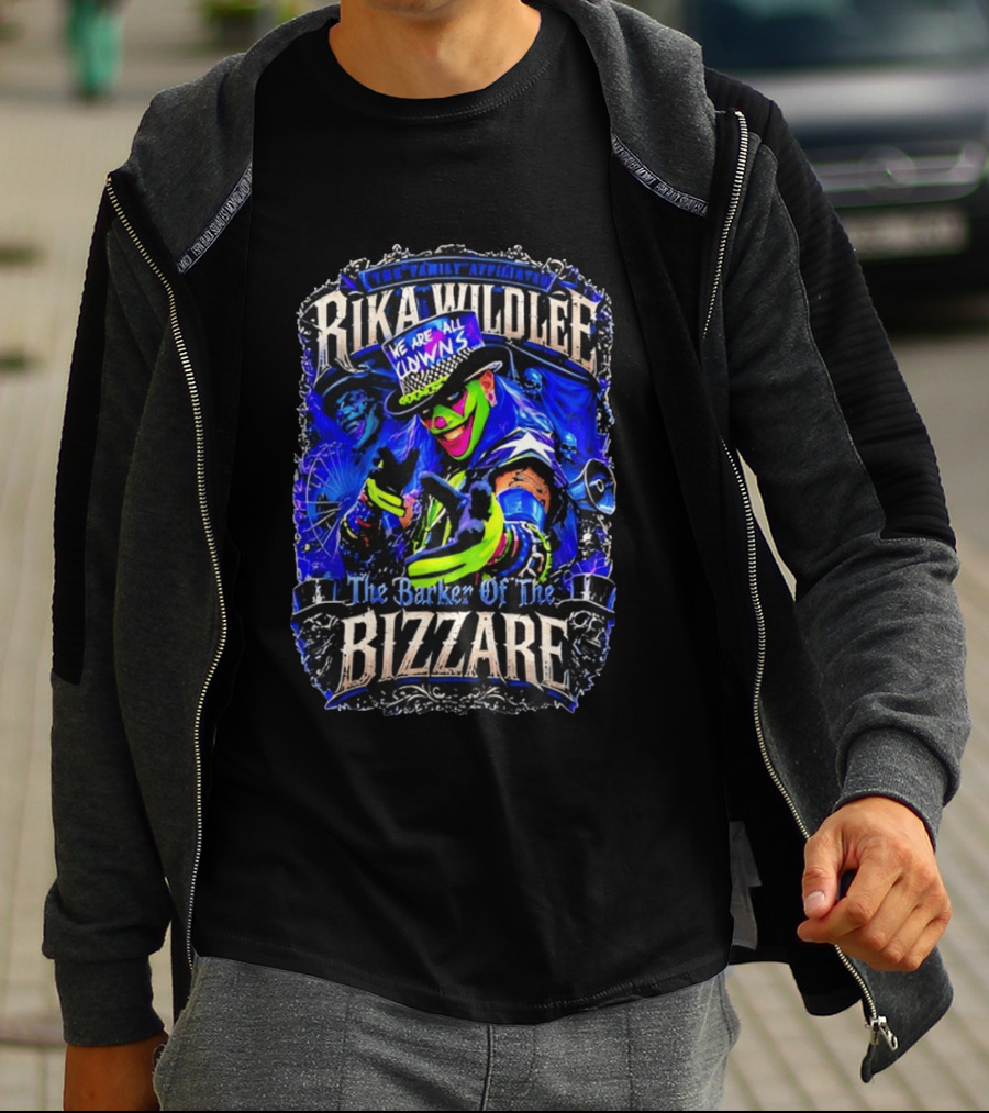 Rika Wildlee We Are All Clowns The Barker Of The Bizzare T-Shirt