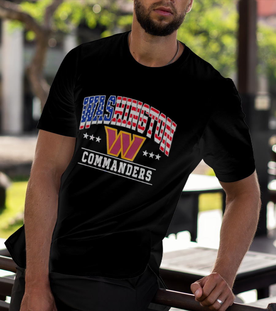 Washington Commanders Americana W Logo 250th Anniversary Celebration T-Shirt